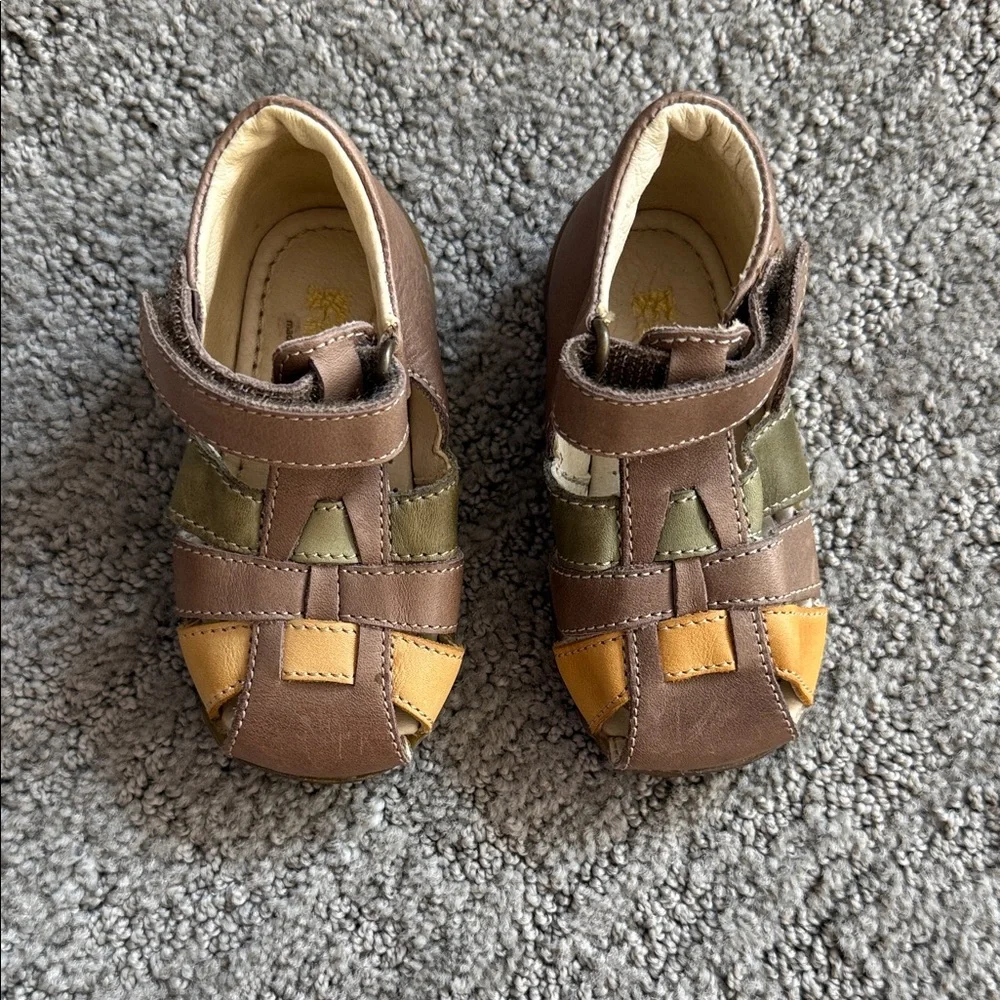 Falcotto Brown and Yellow Baby Shoes